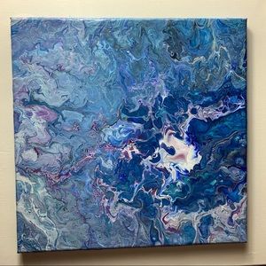 “Nothin’ but blue skies” Original Pour Painting